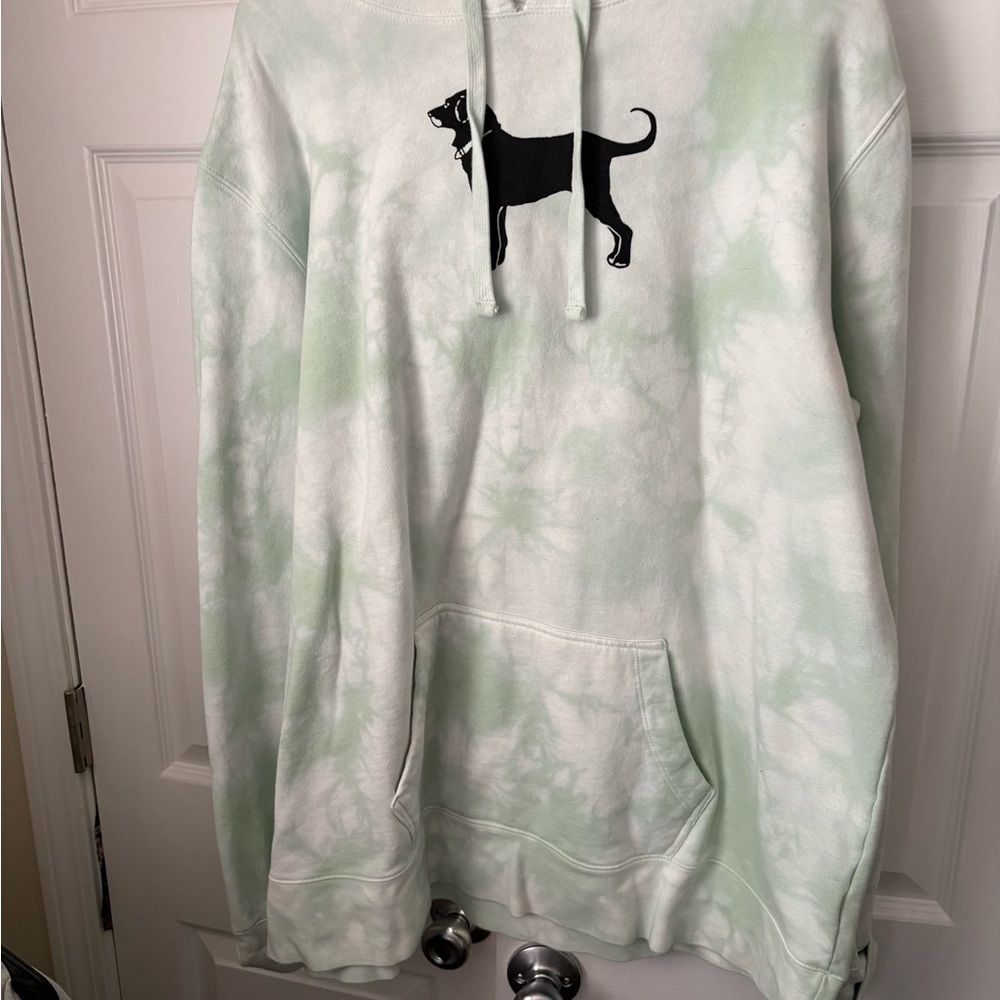The Black Dog Mint Green Cat Silhouette Hoodie